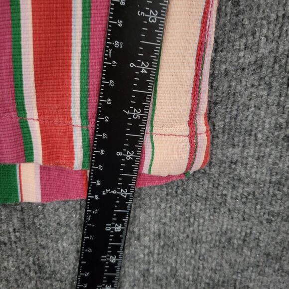 FREE PEOPLE La Paz Rainbow Pink Striped High Rise Cropped Flare Pants SIZE 10 - Picture 11 of 11